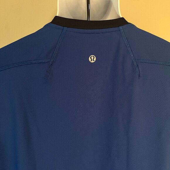 Lululemon Men's solid blue v-neck l/s tech performance t-shirt XL EUC - Picture 1 of 5